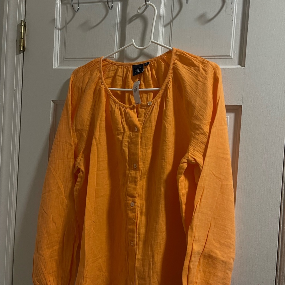 GAP Vibrant Orange Long Sleeve Shirt